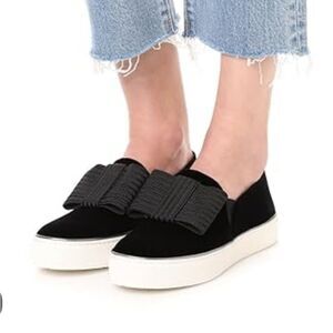 Stuart weitzman Bowgal black satin sneakers 10